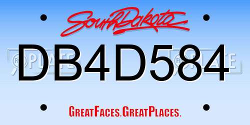 DB4D584 South Dakota License Plate