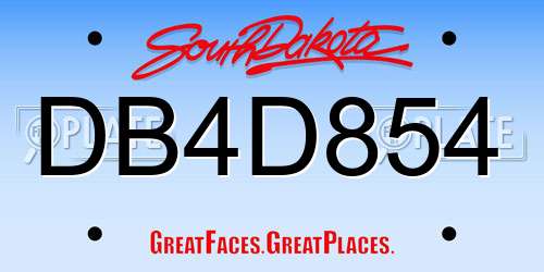 DB4D854 South Dakota License Plate