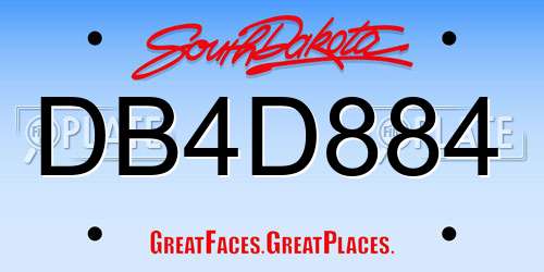 DB4D884 South Dakota License Plate