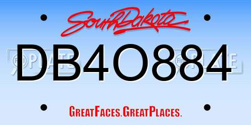 DB4O884 South Dakota License Plate