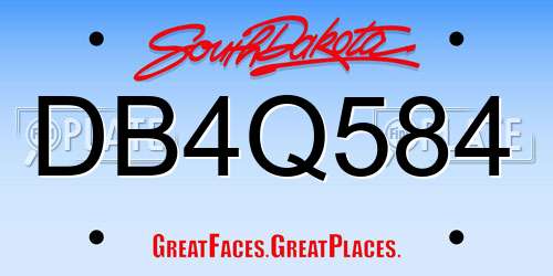 DB4Q584 South Dakota License Plate