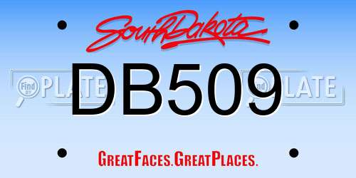 DB509 South Dakota License Plate