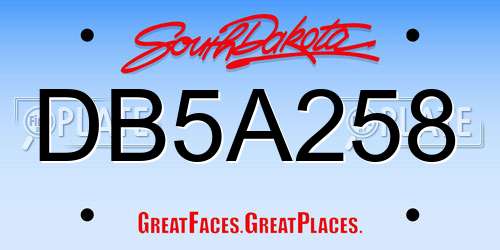 DB5A258 South Dakota License Plate