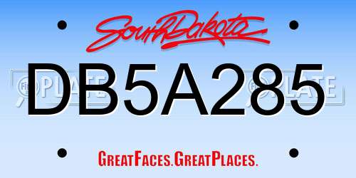 DB5A285 South Dakota License Plate