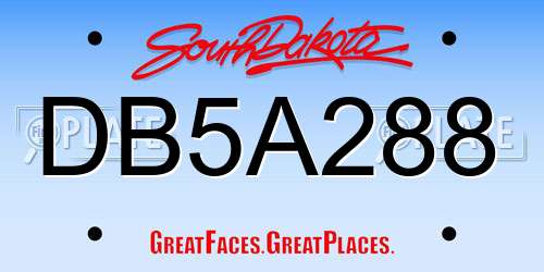 DB5A288 South Dakota License Plate