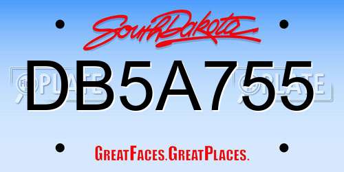 DB5A755 South Dakota License Plate