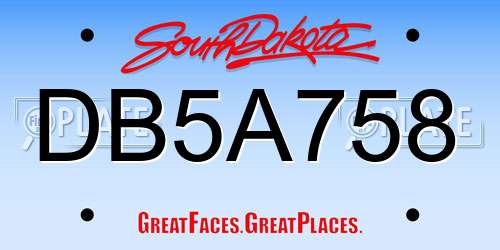 DB5A758 South Dakota License Plate