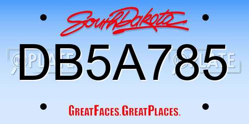 DB5A785 South Dakota License Plate