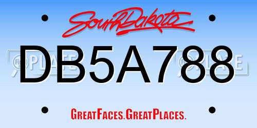 DB5A788 South Dakota License Plate