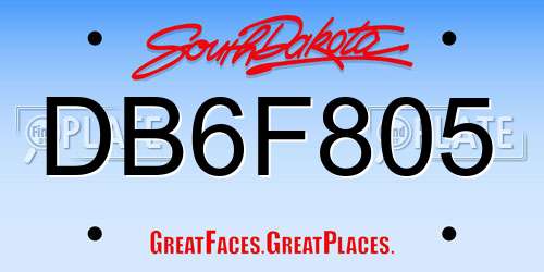 DB6F805 South Dakota License Plate