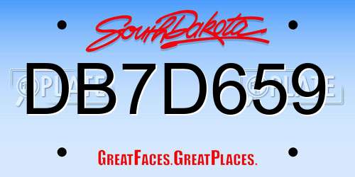 DB7D659 South Dakota License Plate