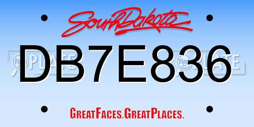 DB7E836 South Dakota License Plate