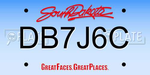 DB7J6C South Dakota License Plate