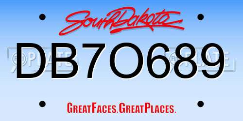 DB7O689 South Dakota License Plate