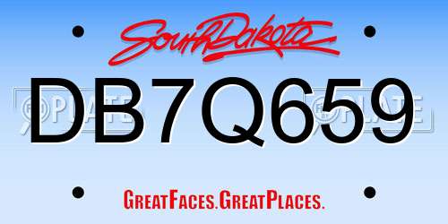 DB7Q659 South Dakota License Plate
