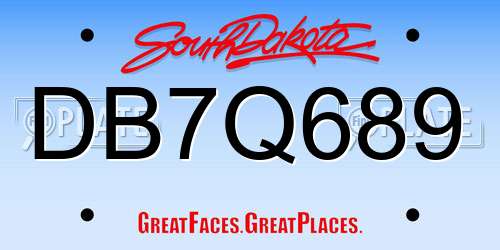 DB7Q689 South Dakota License Plate