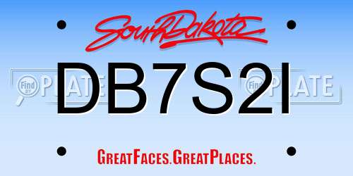 DB7S2I South Dakota License Plate