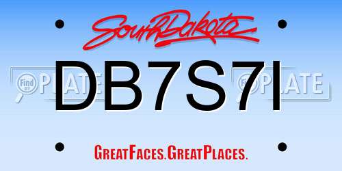 DB7S7I South Dakota License Plate