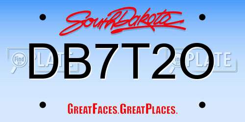 DB7T2O South Dakota License Plate