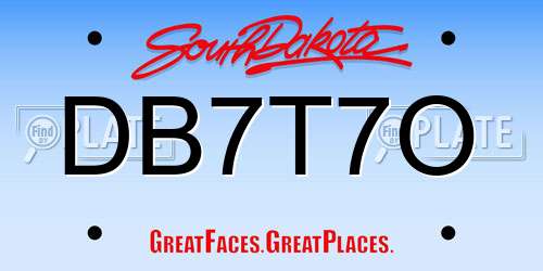DB7T7O South Dakota License Plate