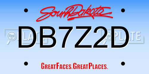 DB7Z2D South Dakota License Plate