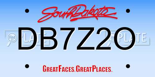 DB7Z2O South Dakota License Plate