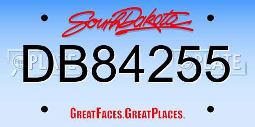 DB84255 South Dakota License Plate