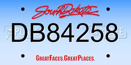 DB84258 South Dakota License Plate