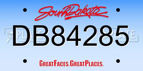 DB84285 South Dakota License Plate