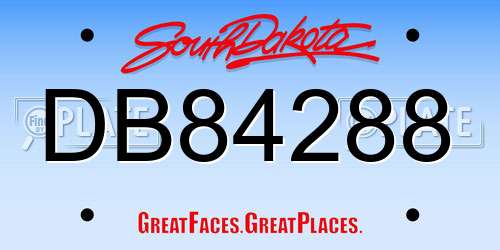 DB84288 South Dakota License Plate