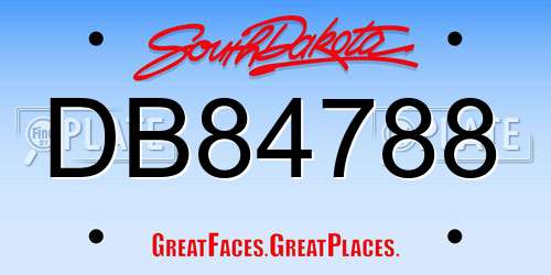 DB84788 South Dakota License Plate
