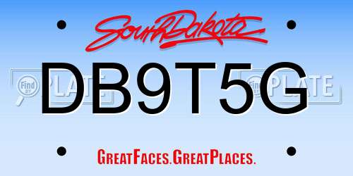 DB9T5G South Dakota License Plate