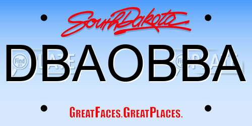 DBAOBBA South Dakota License Plate