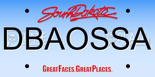 DBAOSSA South Dakota License Plate