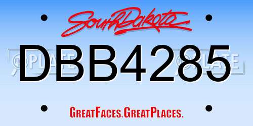 DBB4285 South Dakota License Plate