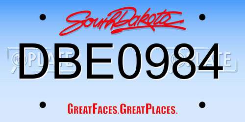 DBE0984 South Dakota License Plate
