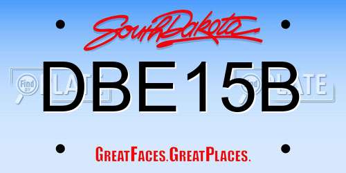 DBE15B South Dakota License Plate