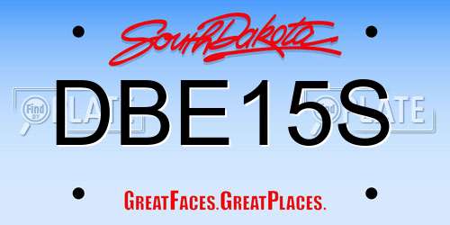 DBE15S South Dakota License Plate