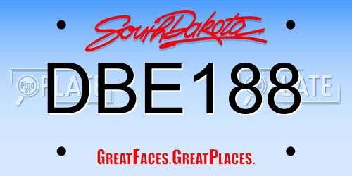 DBE188 South Dakota License Plate