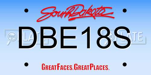 DBE18S South Dakota License Plate