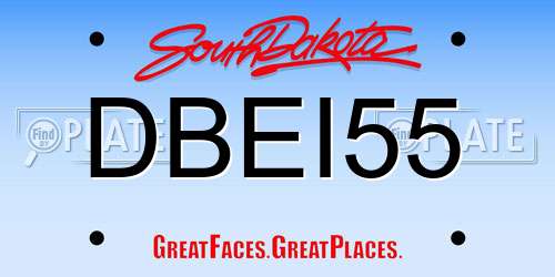DBEI55 South Dakota License Plate