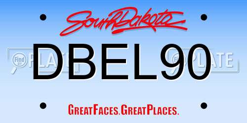 DBEL90 South Dakota License Plate
