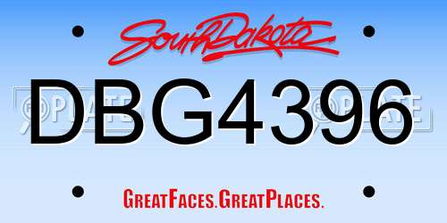 DBG4396 South Dakota License Plate