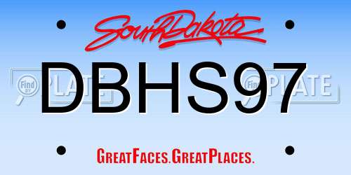 DBHS97 South Dakota License Plate