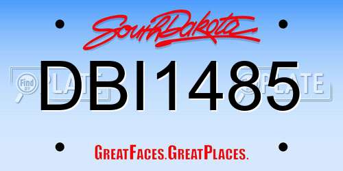 DBI1485 South Dakota License Plate
