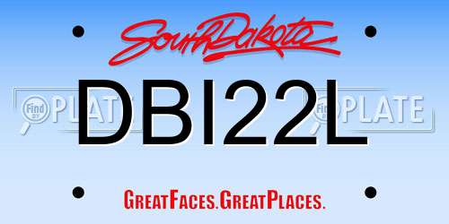 DBI22L South Dakota License Plate
