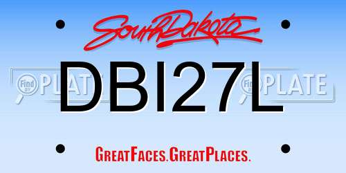 DBI27L South Dakota License Plate