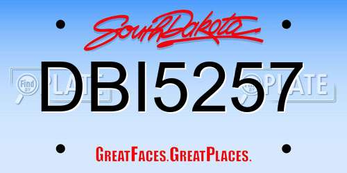 DBI5257 South Dakota License Plate