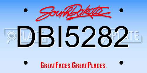 DBI5282 South Dakota License Plate