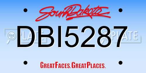 DBI5287 South Dakota License Plate